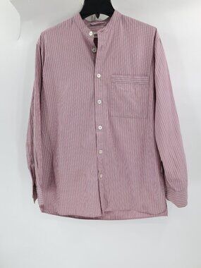 Birkenstock X Tekla Sleep Shirt Womens XS Striped Organic Cotton Button Up